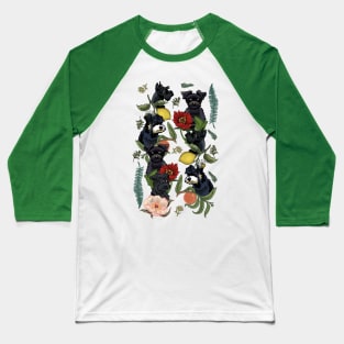 Botanical and Black Schnauzer Baseball T-Shirt